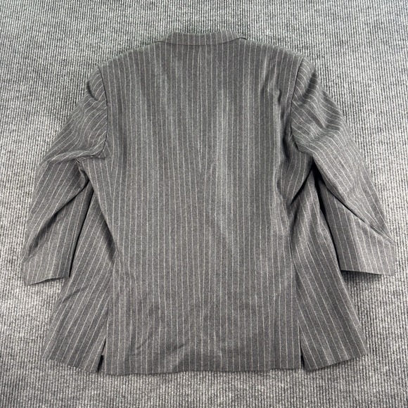 Vintage Tallia Suit 52L 44x28.5 Gray Wool Chalk Line Pleated Vitali Barberis VBC - Picture 5 of 16